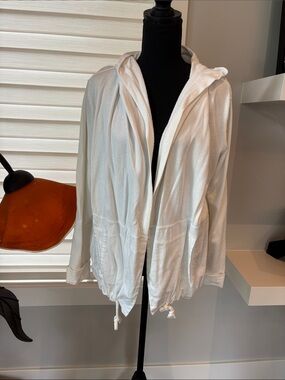 Anthropologie Lightweight White Cotton Knit Open Front Cardigan, Size M, EUC